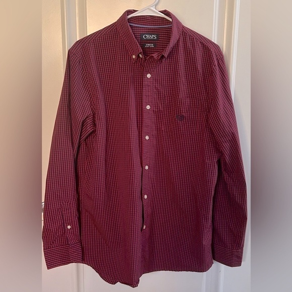 CHAPS Checkered Long Sleeve Button Down Shirt - Picture 1 of 6